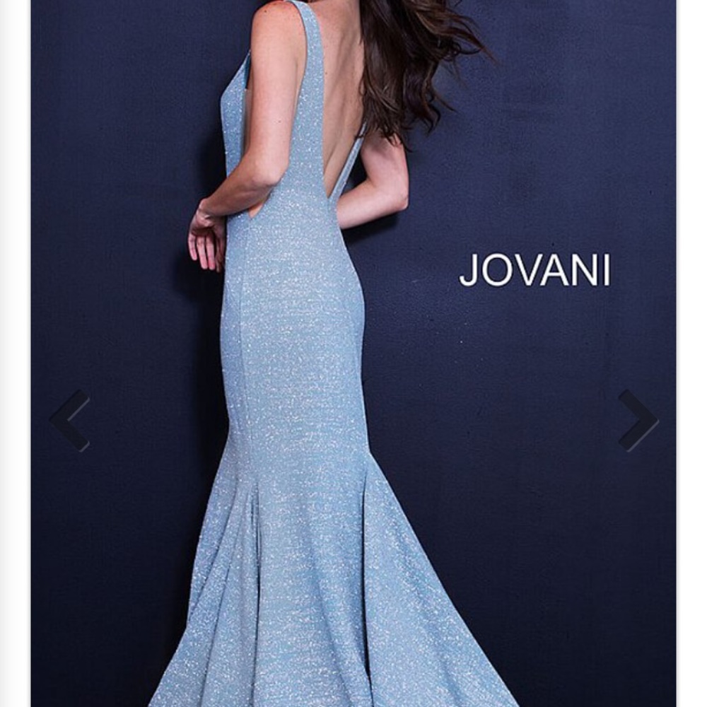 Jovani gown style number 47075. Baby blue with glitter